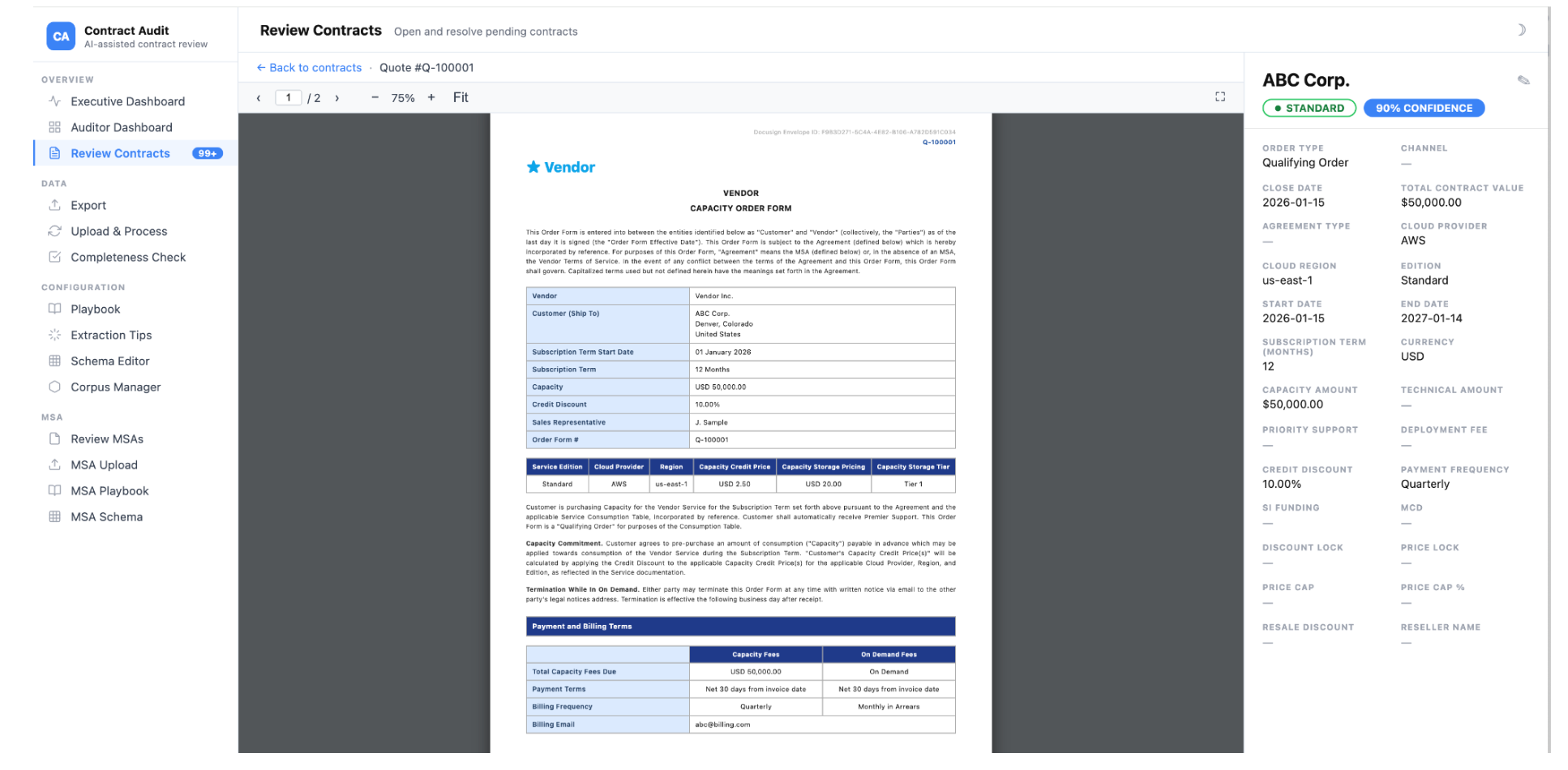 review contracts
