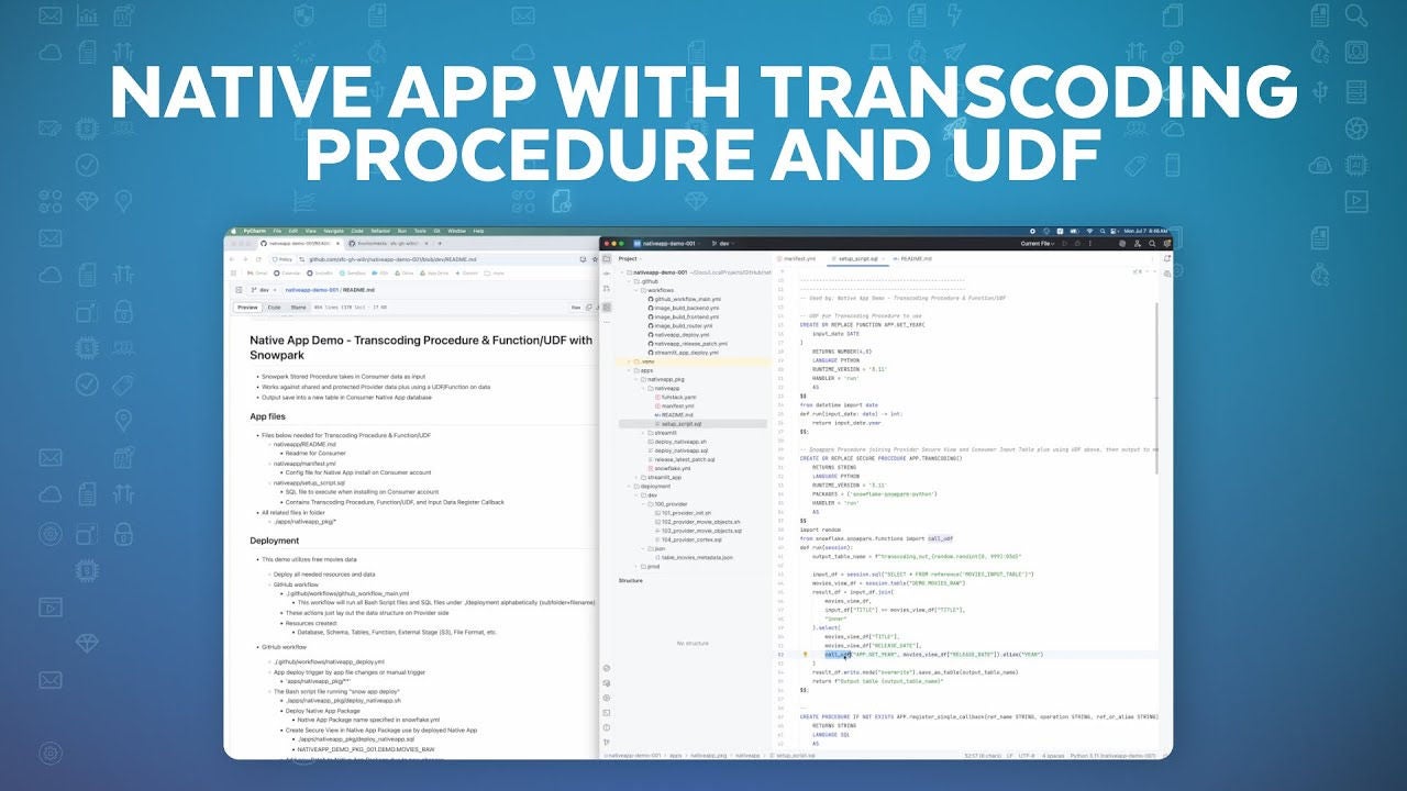 Video thumbnail for a video title Native App with Transcoding Procedure and UDF