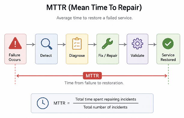 Illustration of Mean Time to Repair (MTTR)