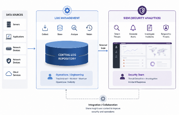Log Management vs SIEM.
