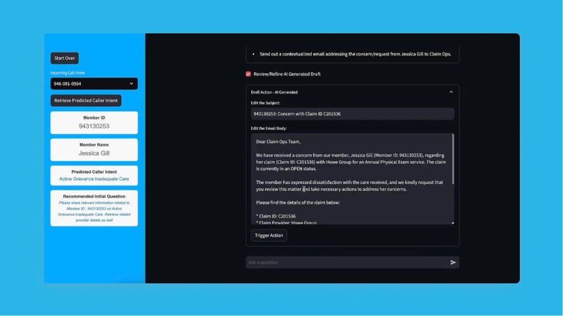Diagram of a healthcare payer contact center on Snowflake