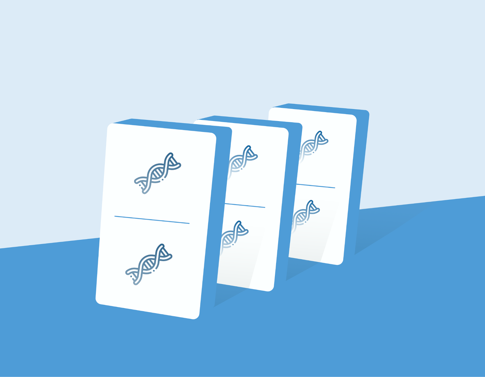 illustration of dominos with genes