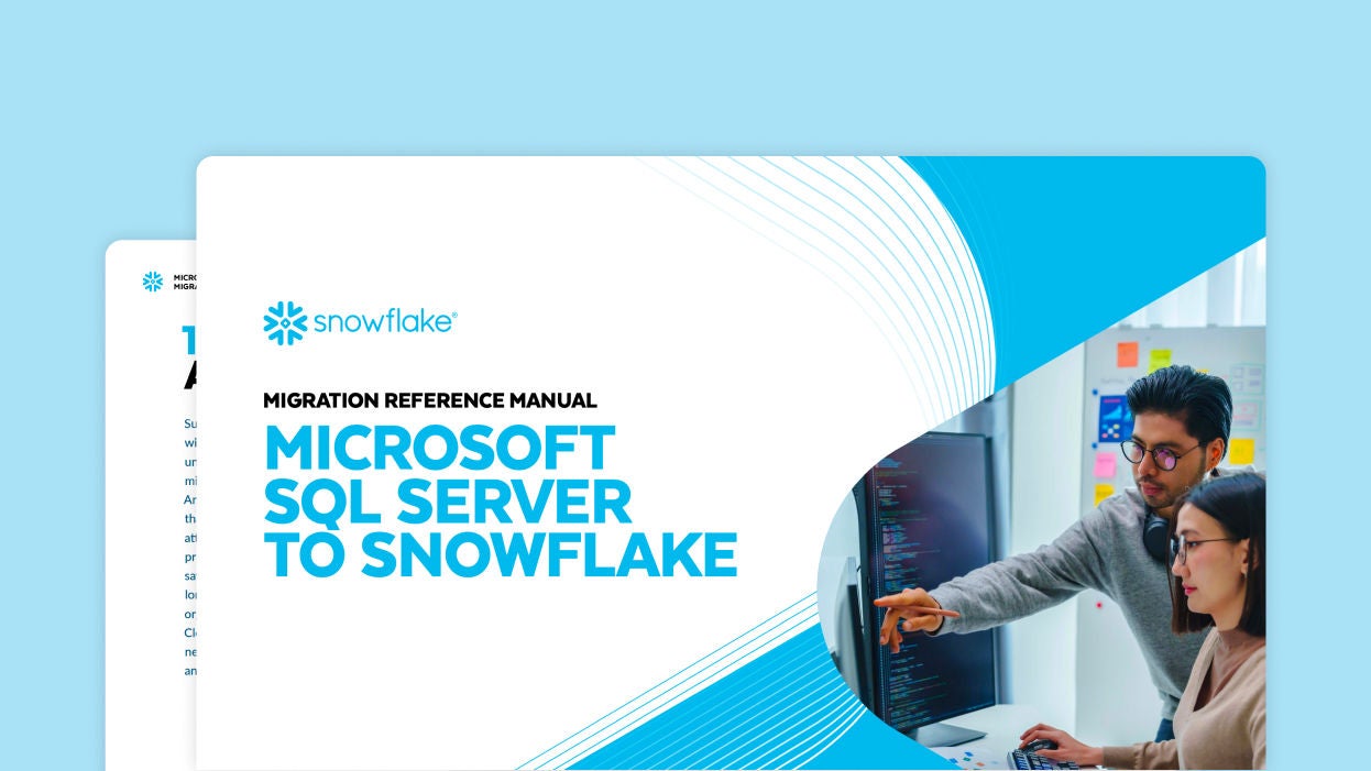 Cover for ebook titled Microsoft SQL Server to Snowflake