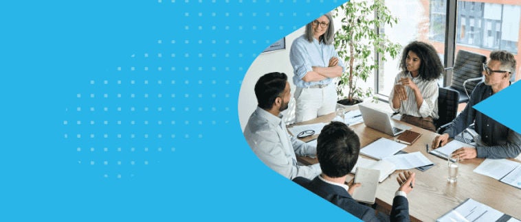 People speaking around a table