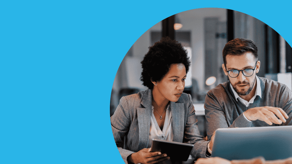 two people collaborating together