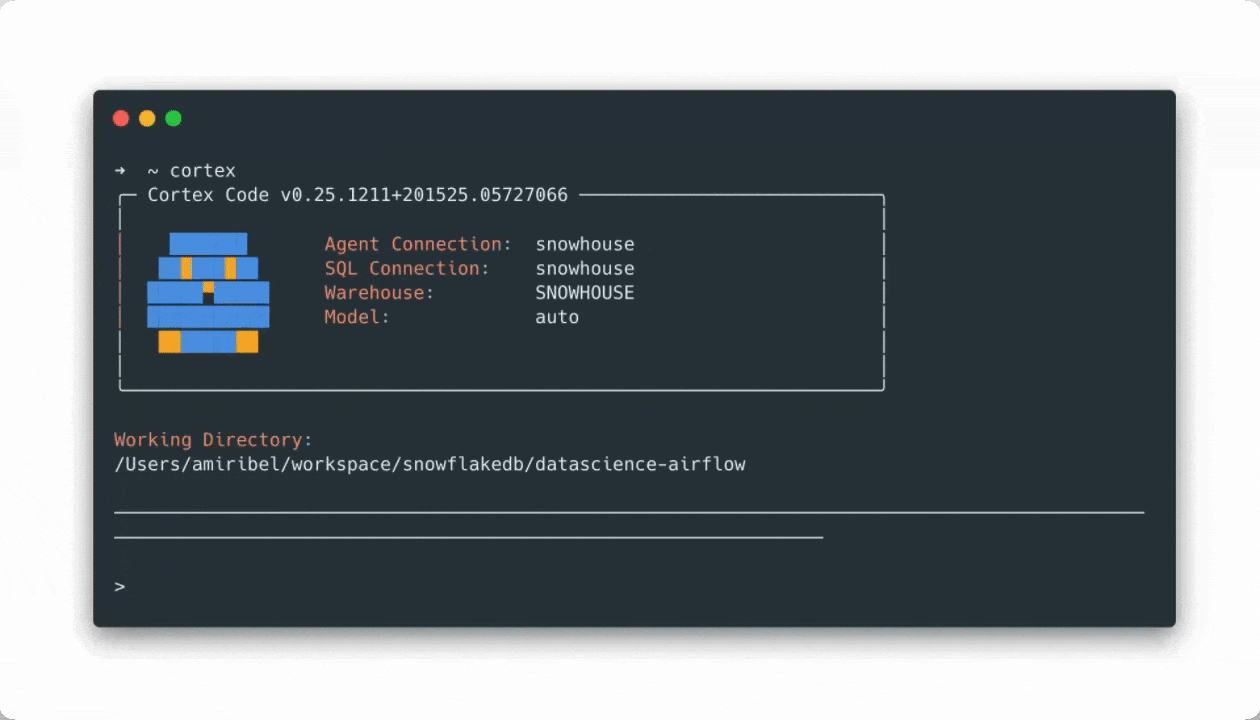 Gif showing how to use Claude Opus 4.6 with Snowflake Cortex Code
