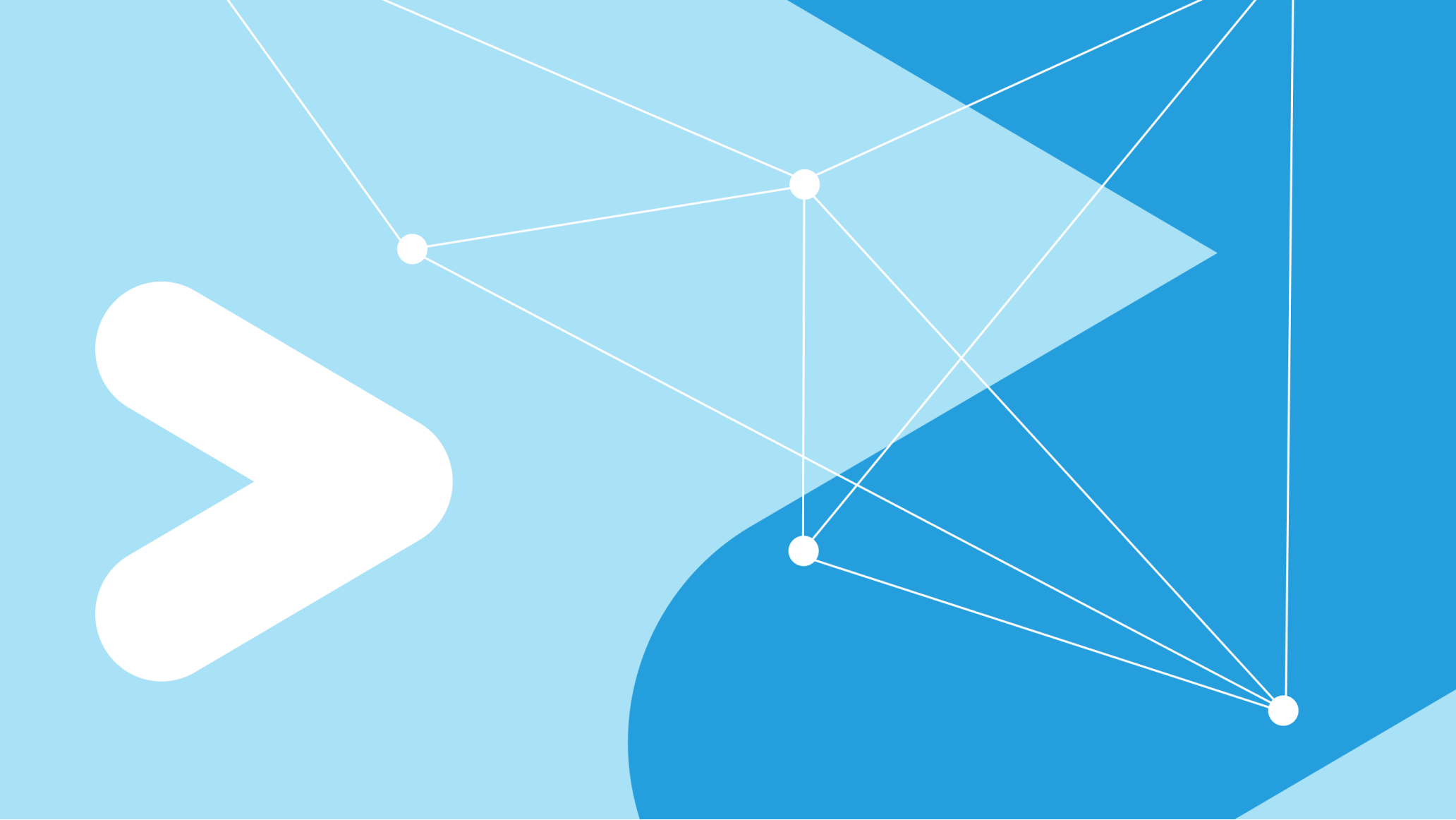 graphic with snowflake logo motif and connecting dots and lines