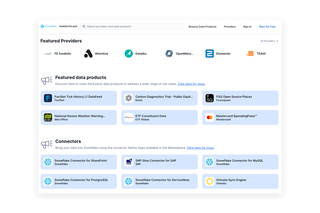 Screenshot of Snowflake Marketplace