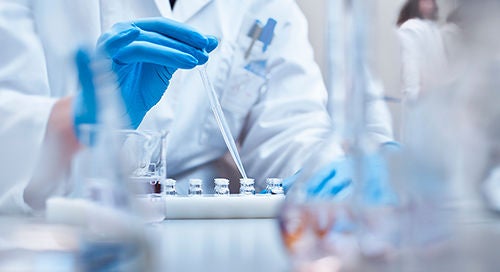 healthcare worker working in a lab