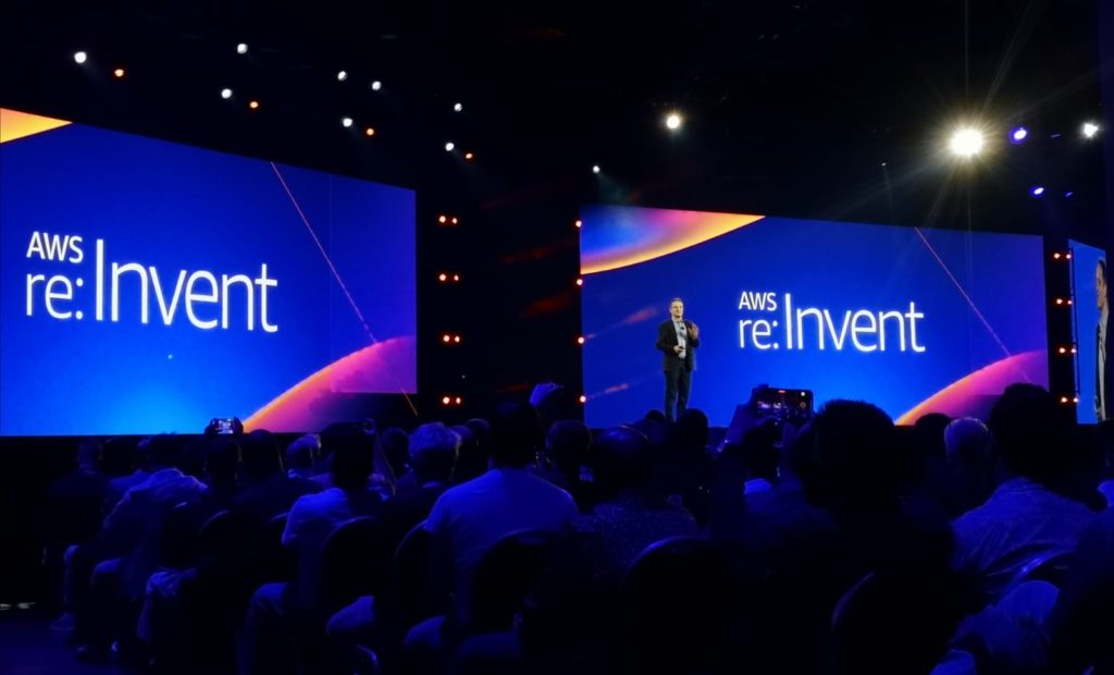 AWS conference stage