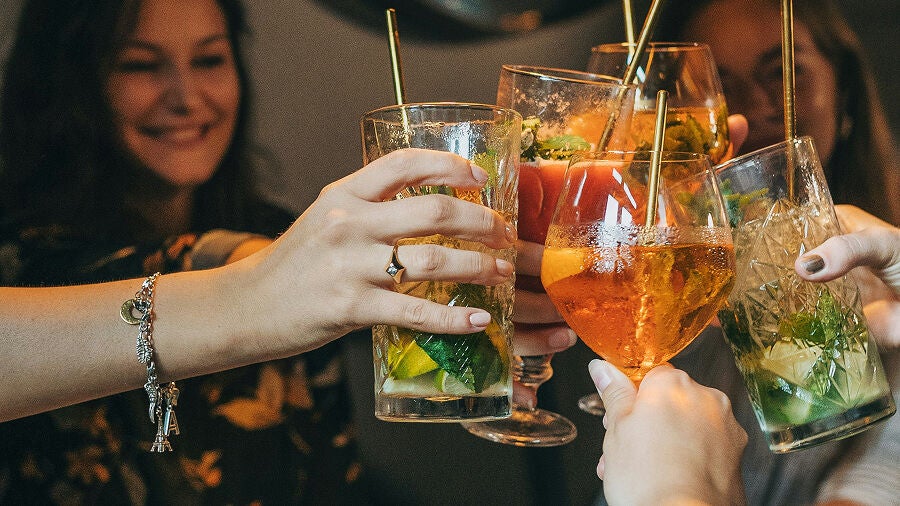 Group of friends at a happy hour