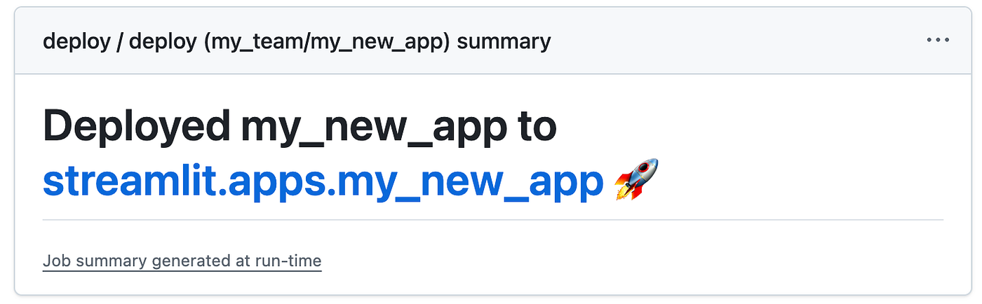 Auto-generated Github Actions success message