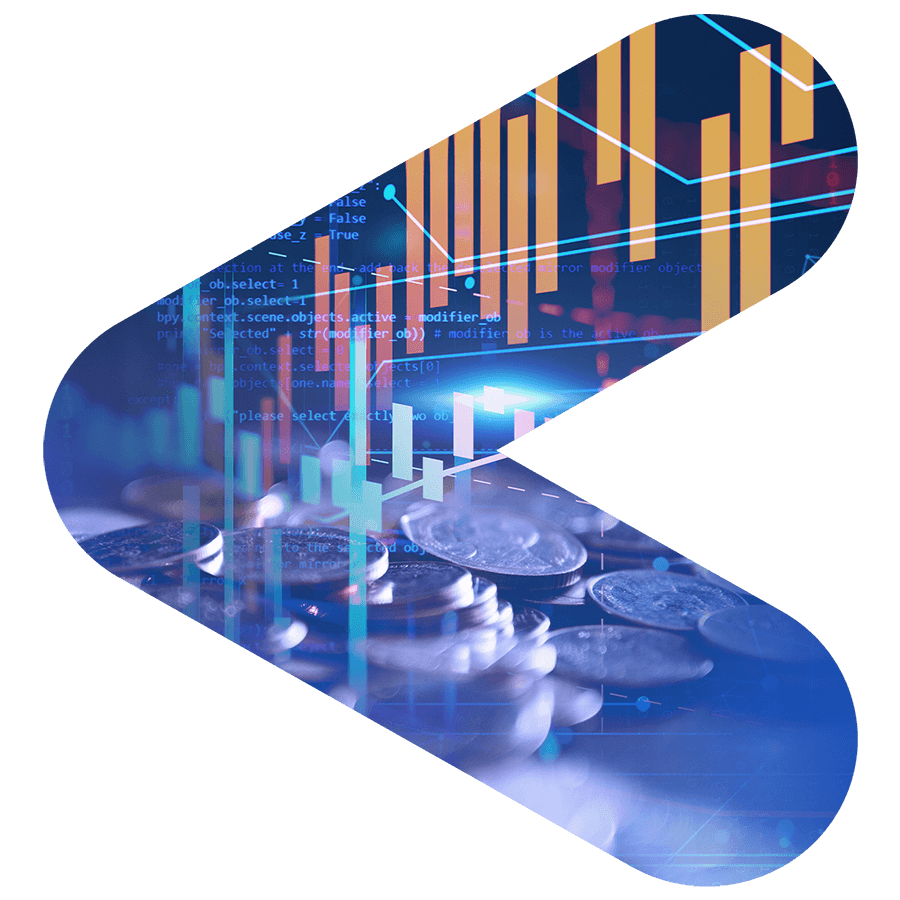 Business man smiling while looking at a computer