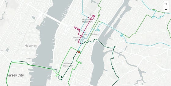 Screenshot of an interative map of New York City in Snowflake
