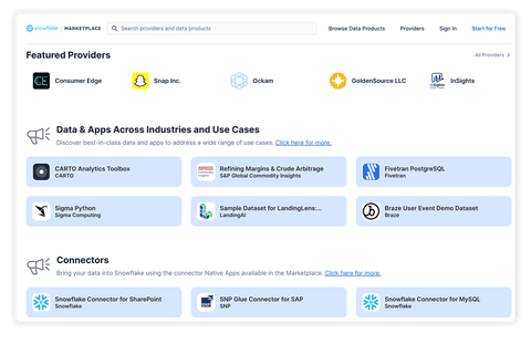 50 Essential Apps, AI and Data Products on Snowflake Marketplace