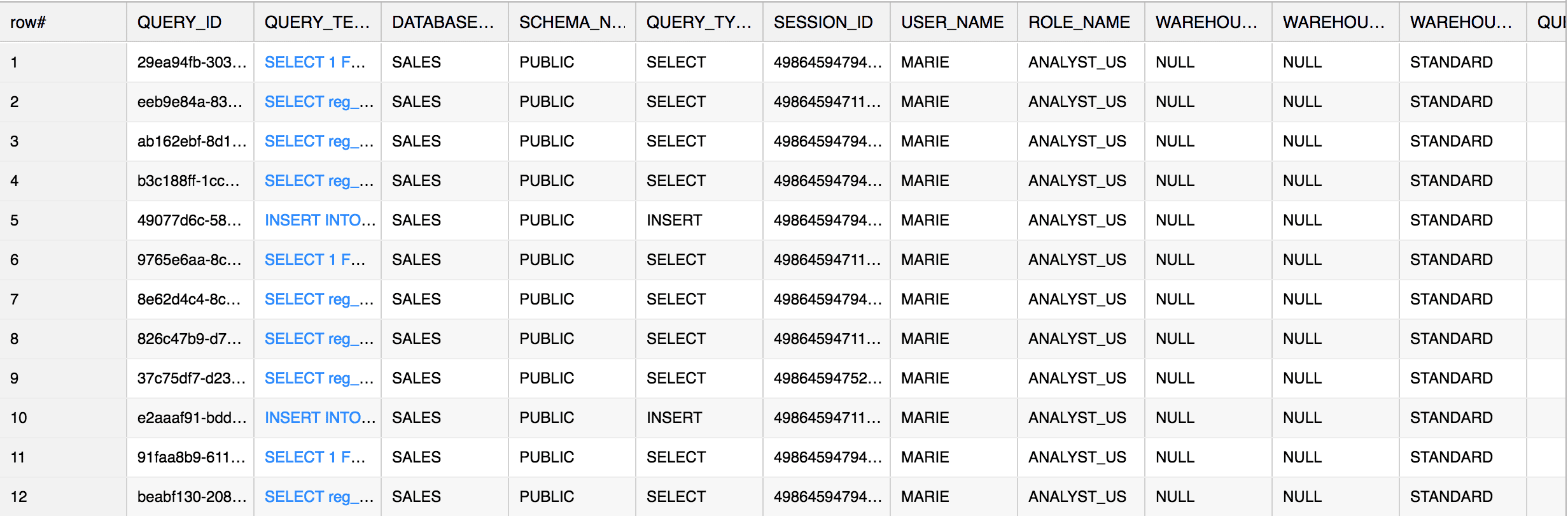 Query Profiling - History