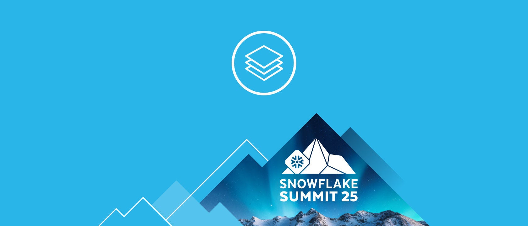 Digital illustration of Snowflake Summit 2025 logo with the platform product group icon above it