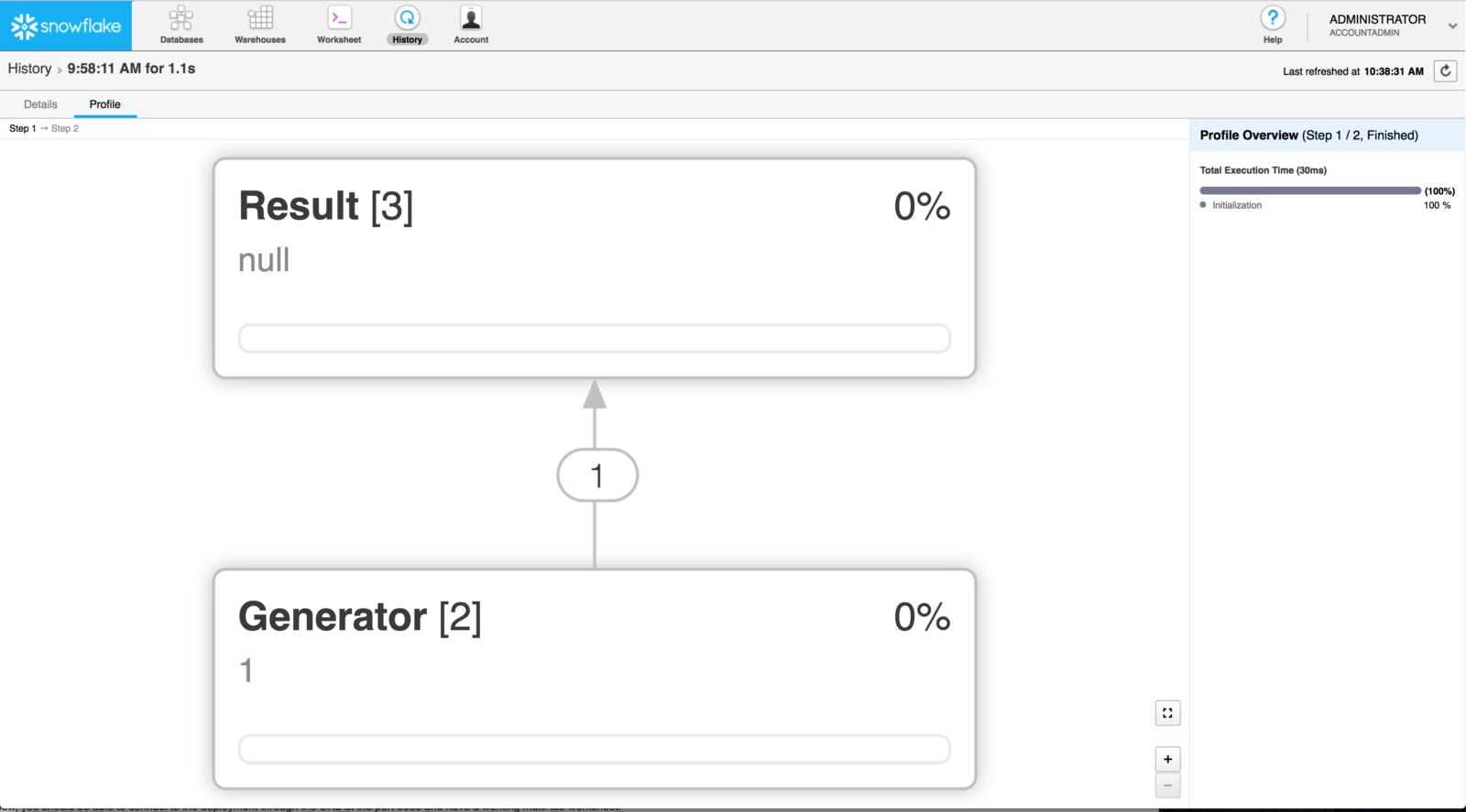 Query Profiling - Profile Step 1 in UI