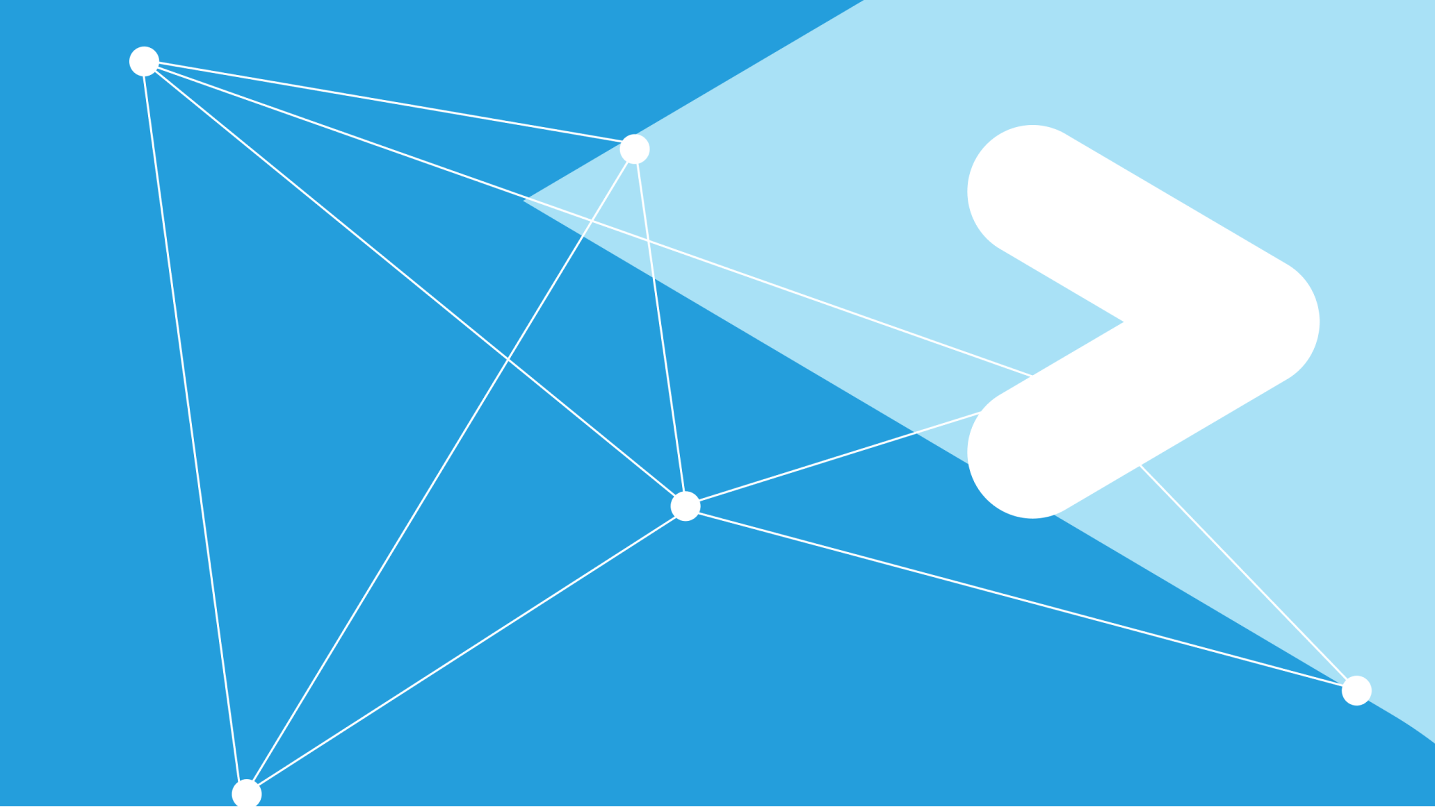 graphic with snowflake logo motif and connecting dots and lines