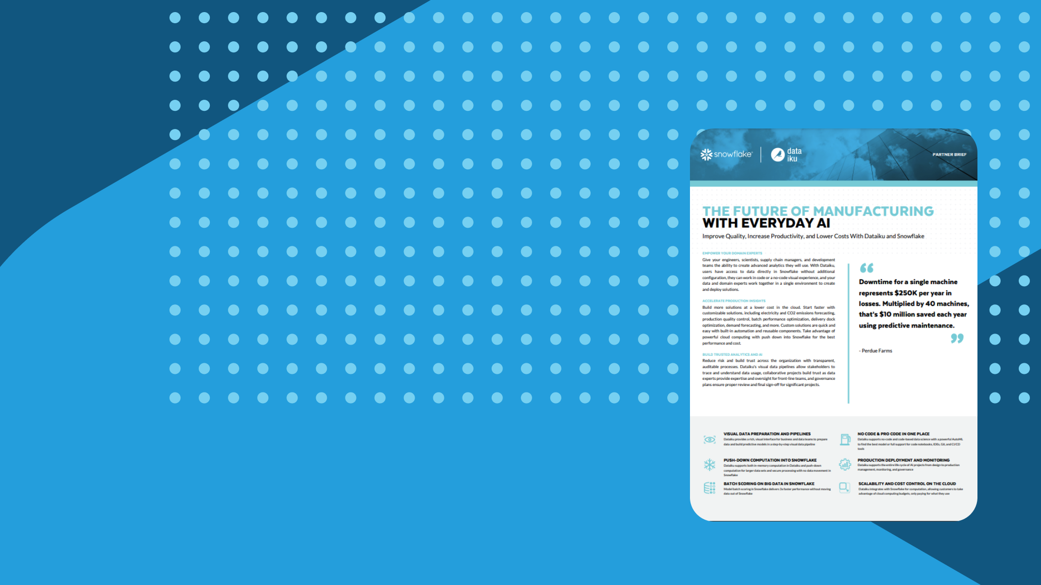 Case study featured on a generic dotted blue background