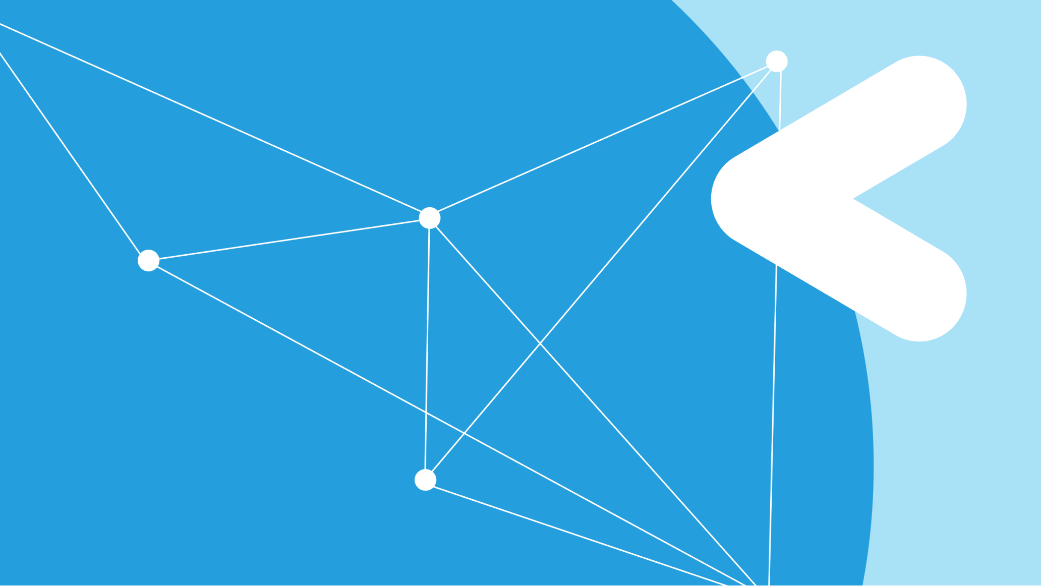 graphic with snowflake logo motif and connecting dots and lines