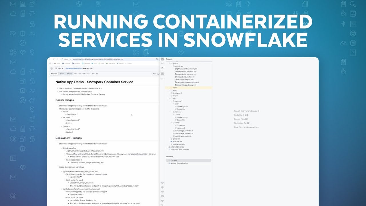 Thumbnail for a video titled Running Containerized Services in Snowflake