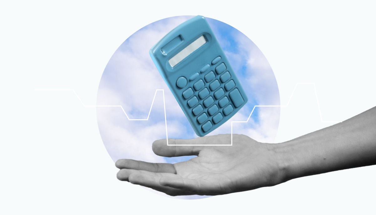 Hand holding calculator
