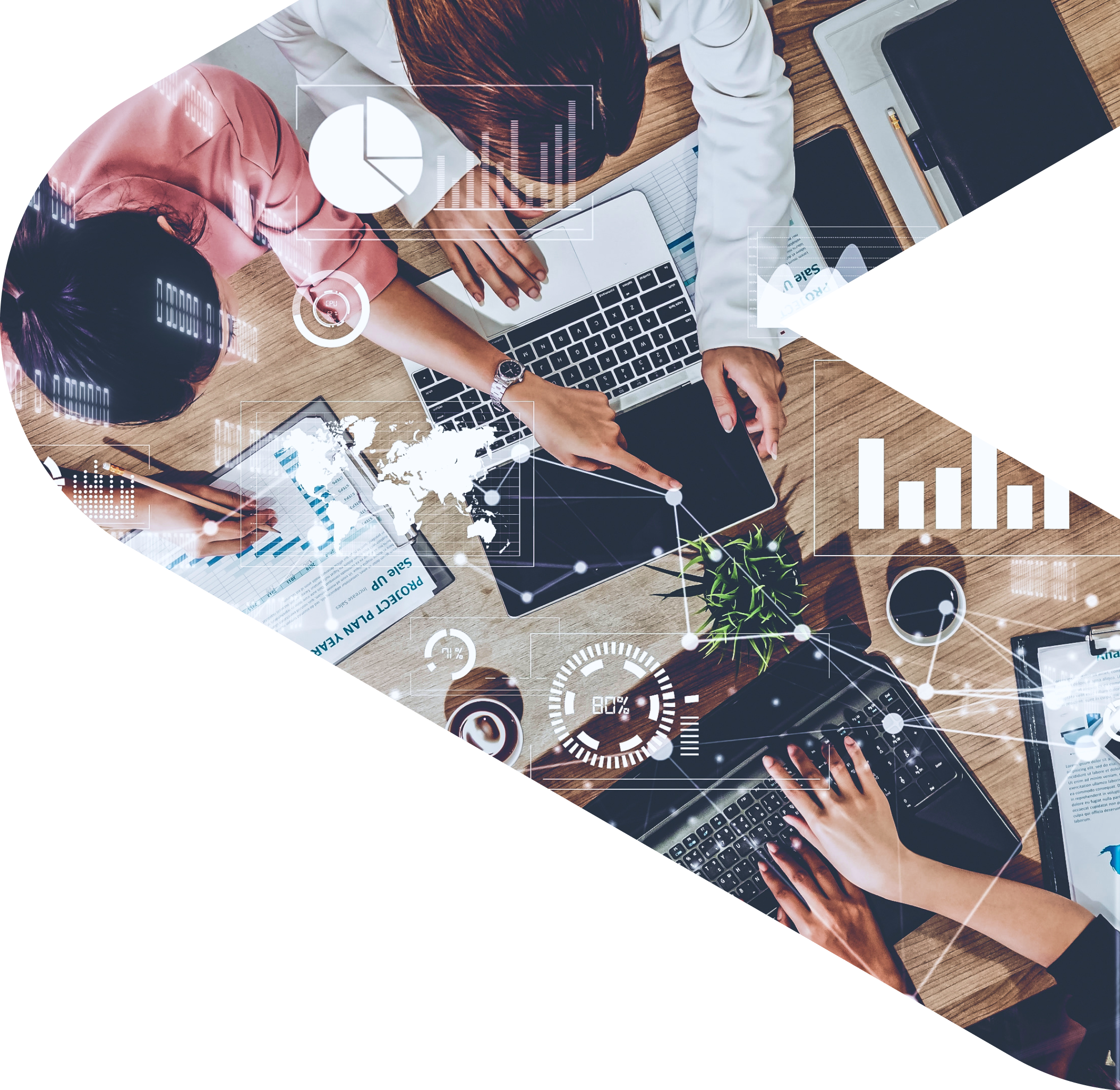 People collaborating infront of the computer