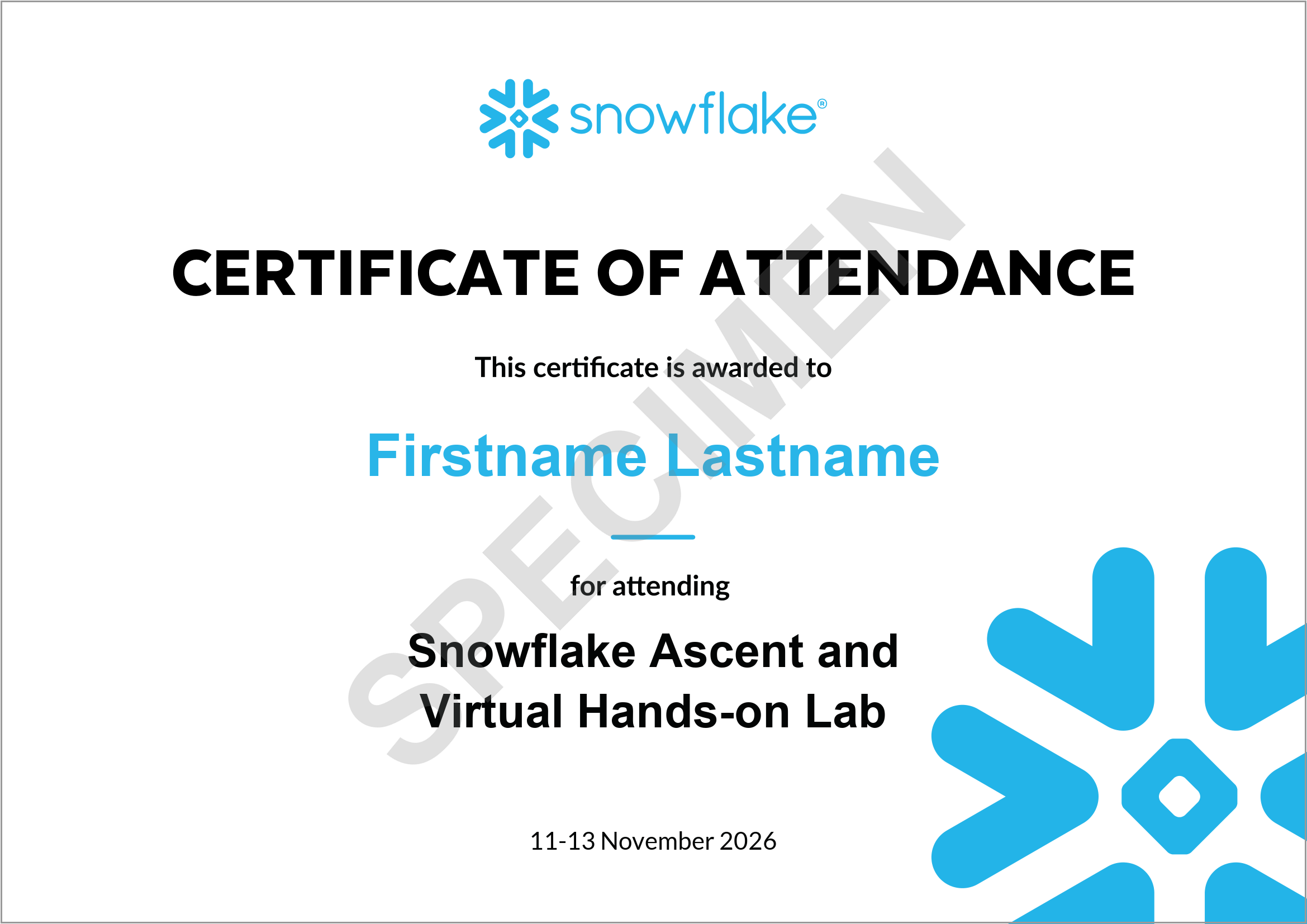 Certificate of Attendance