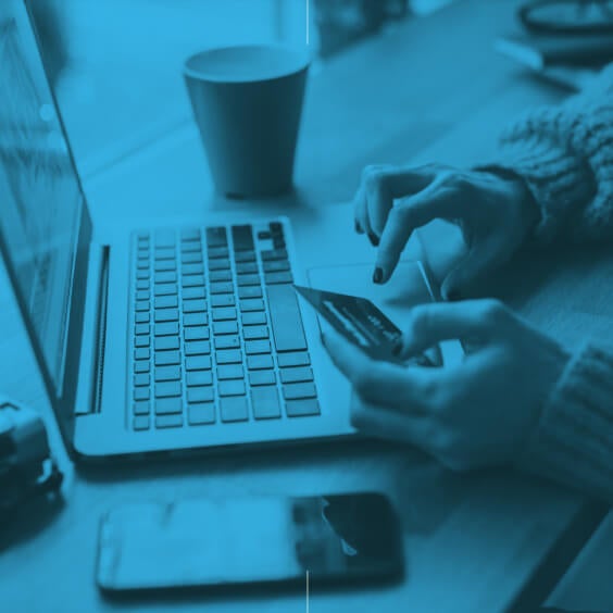 Person online shopping