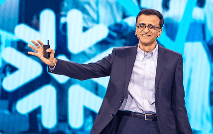 Sridhar Ramaswamy on stage at Snowflake Summit