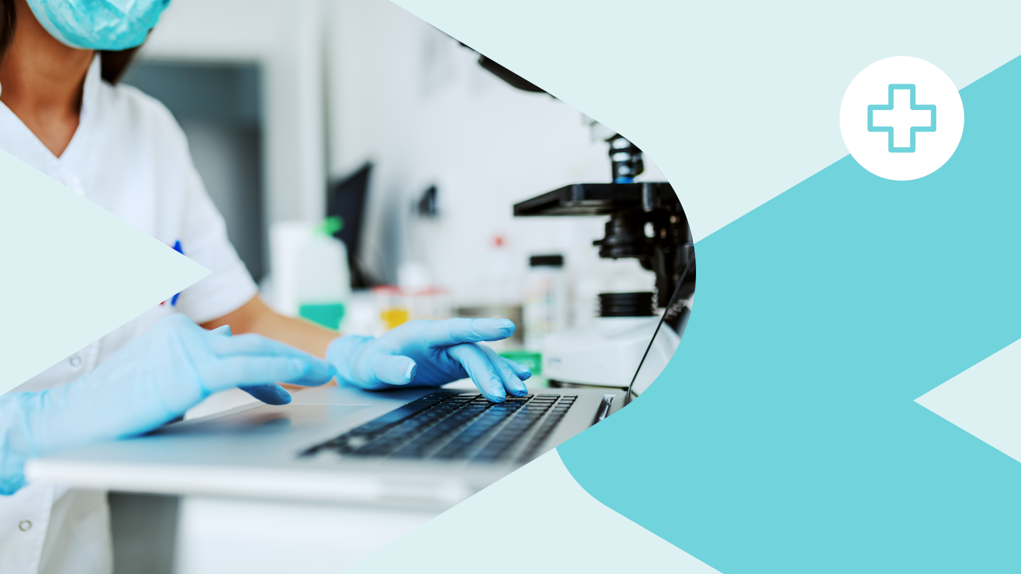 Healthcare proffesional typing on a keyboard