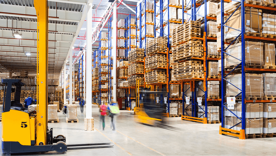 inside of a warehouse building