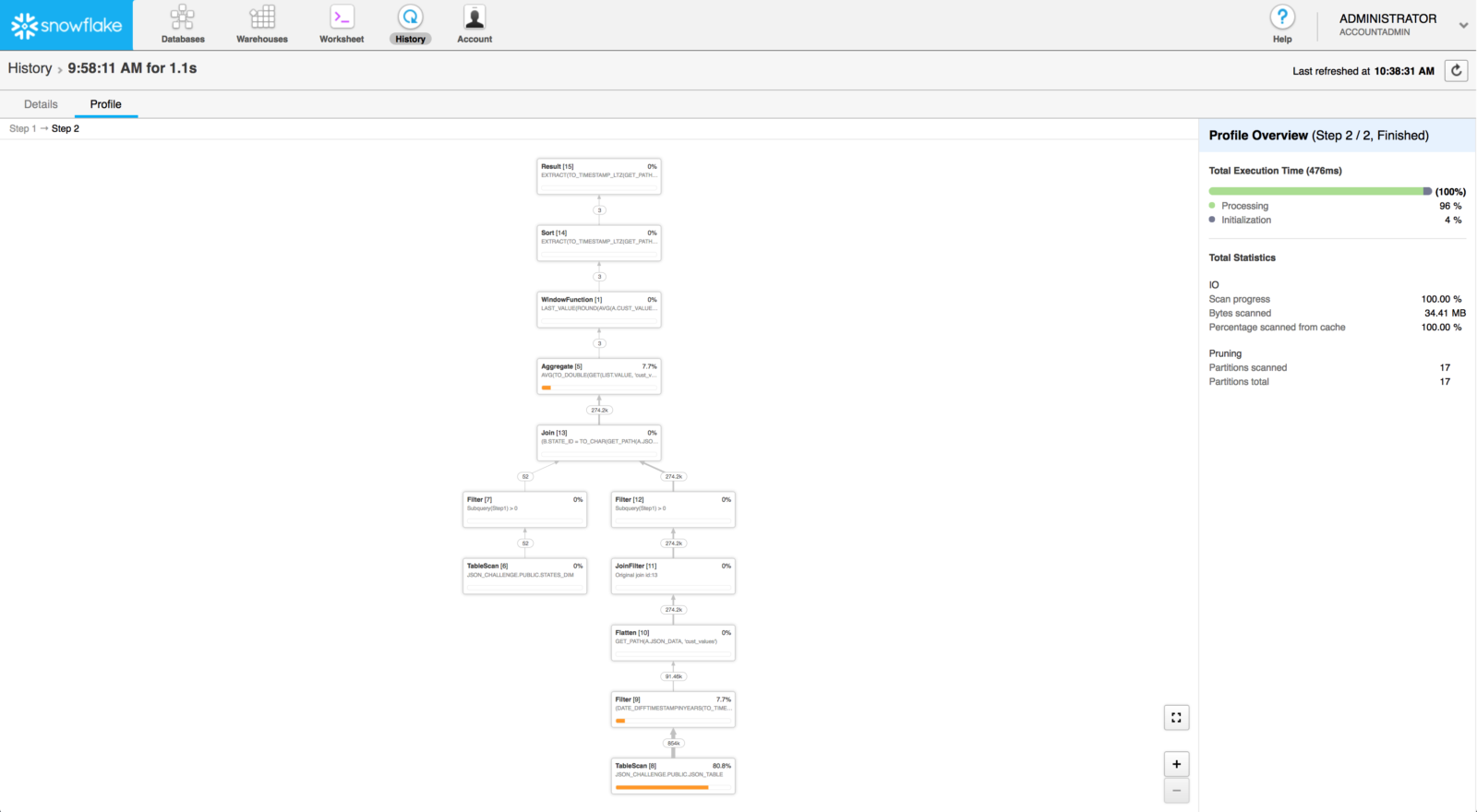Query Profiling - Profile Step 2 in UI