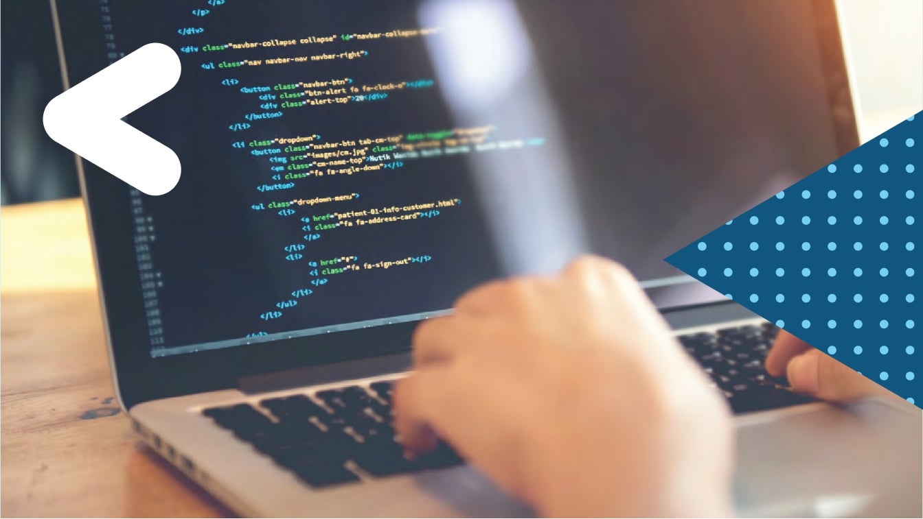 A person coding on his laptop