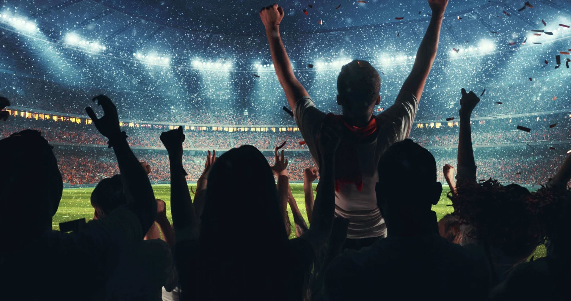 fans in a crowd