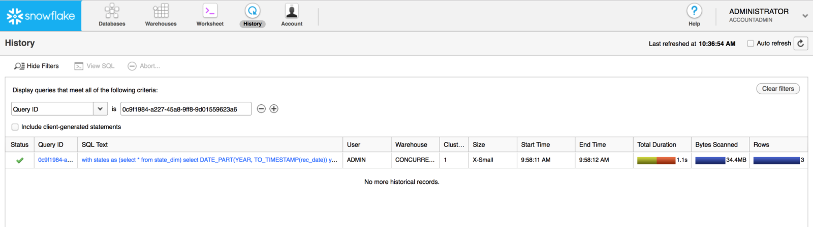Query Profile - Using the UI