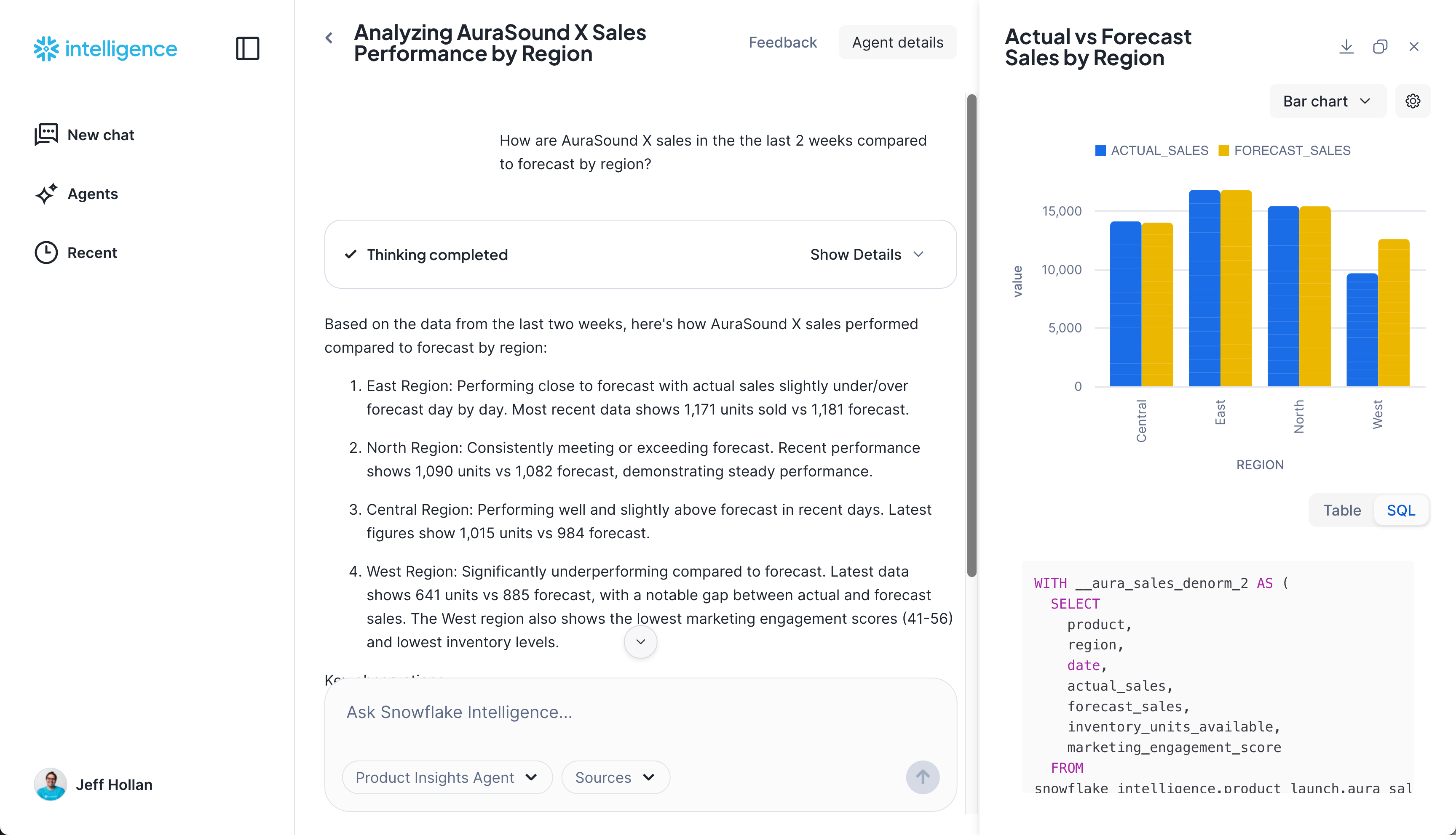 Snowflake Intelligence preview