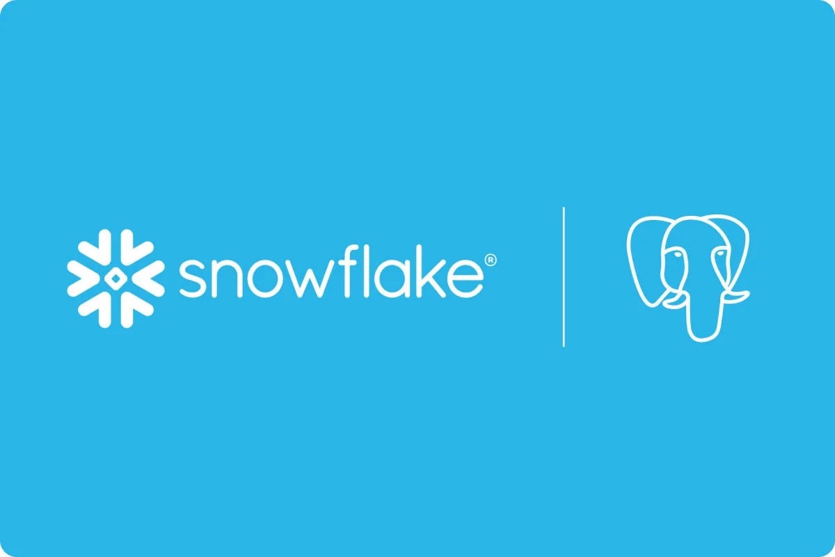 Snowflake logo and Postgres logo