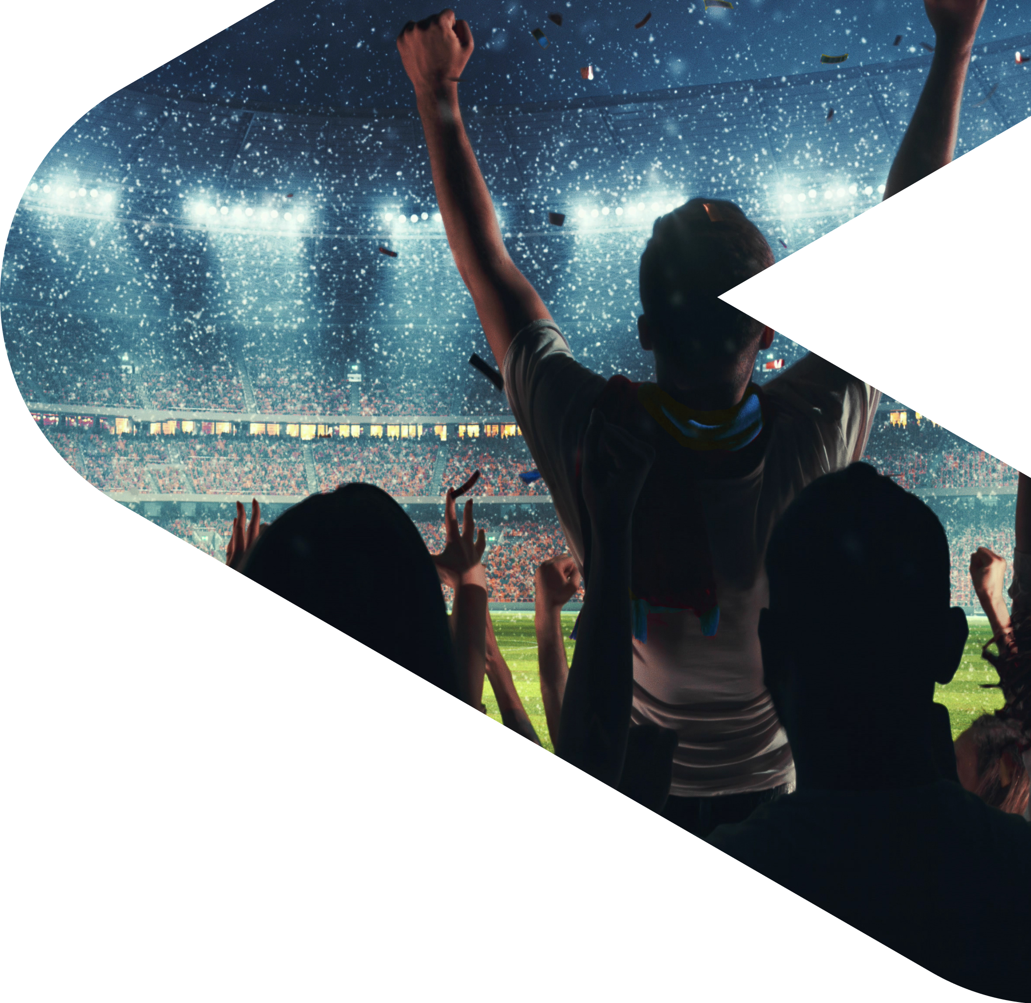 Fans cheering in a sports game