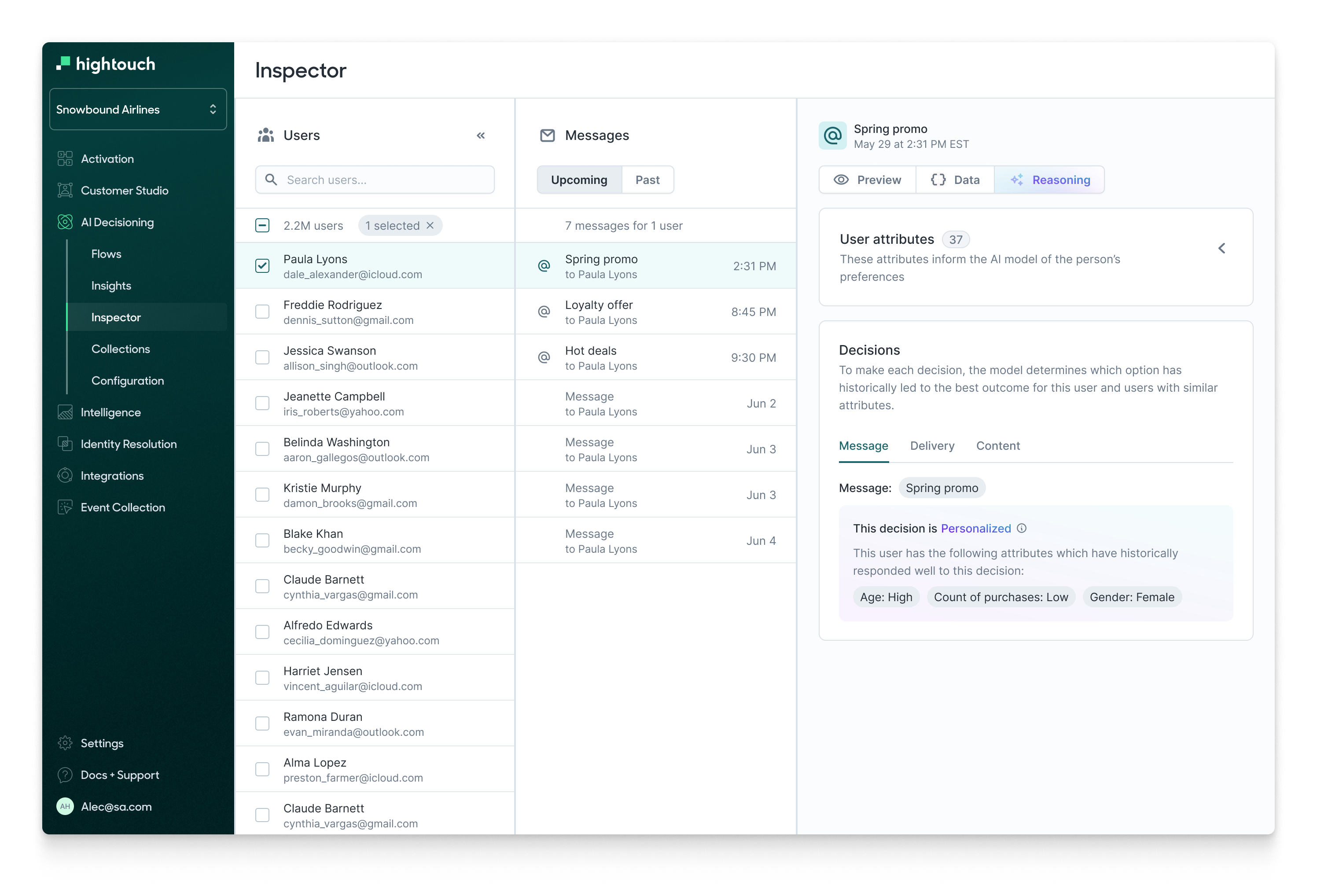 Inspector UI in higtouch
