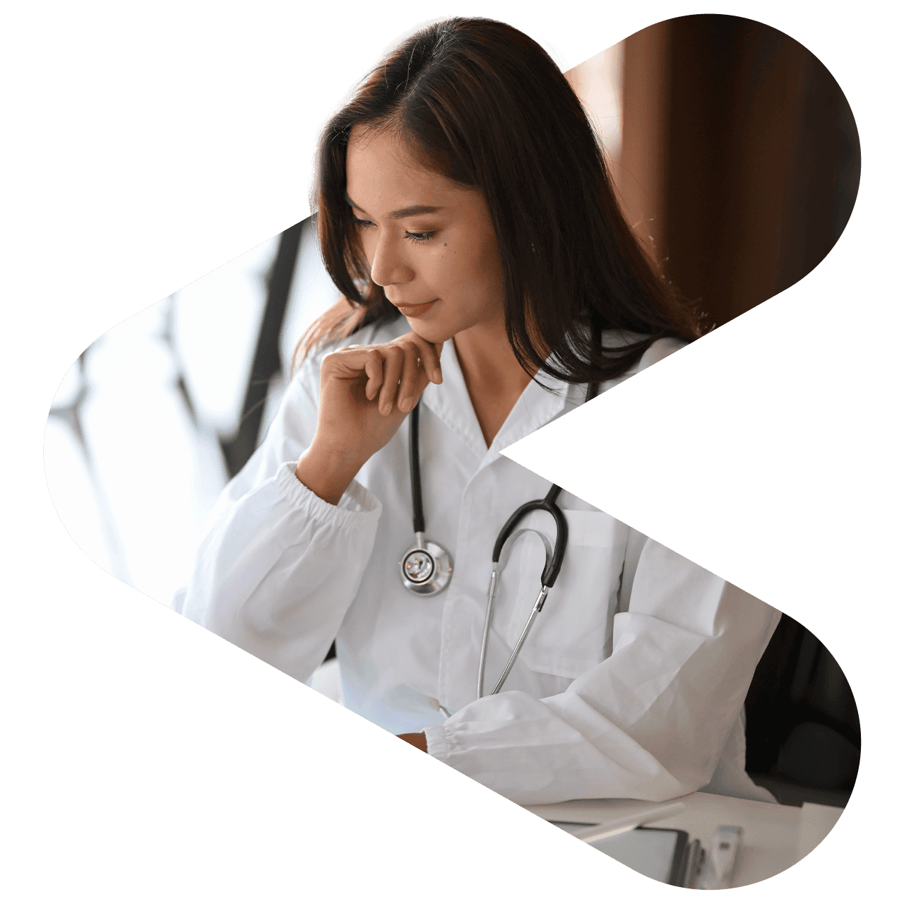 Doctor working on a computer