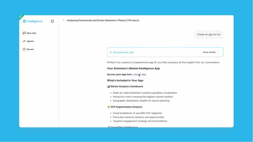 Screenshot of Snowflake Intelligence
