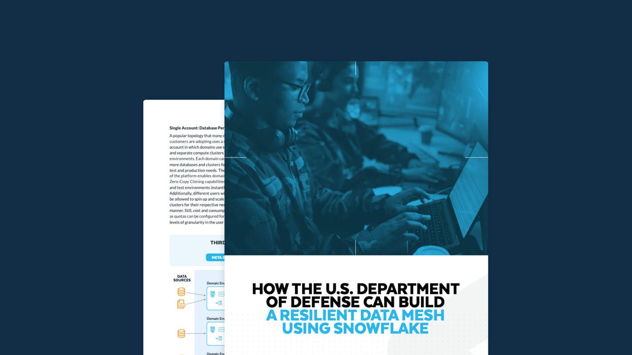 How the U.S. Department of Defense Can Build a Resilient Data Mesh  white paper cover
