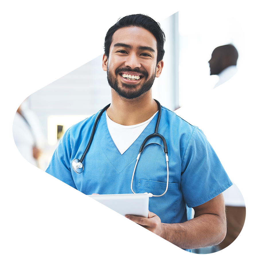 financial services worker smiling while on a call on her laptop