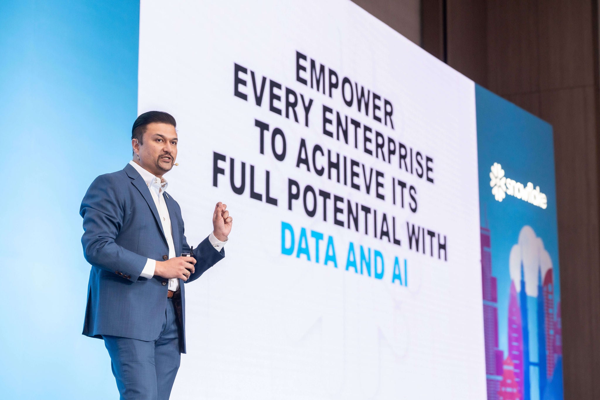 presenting on stage