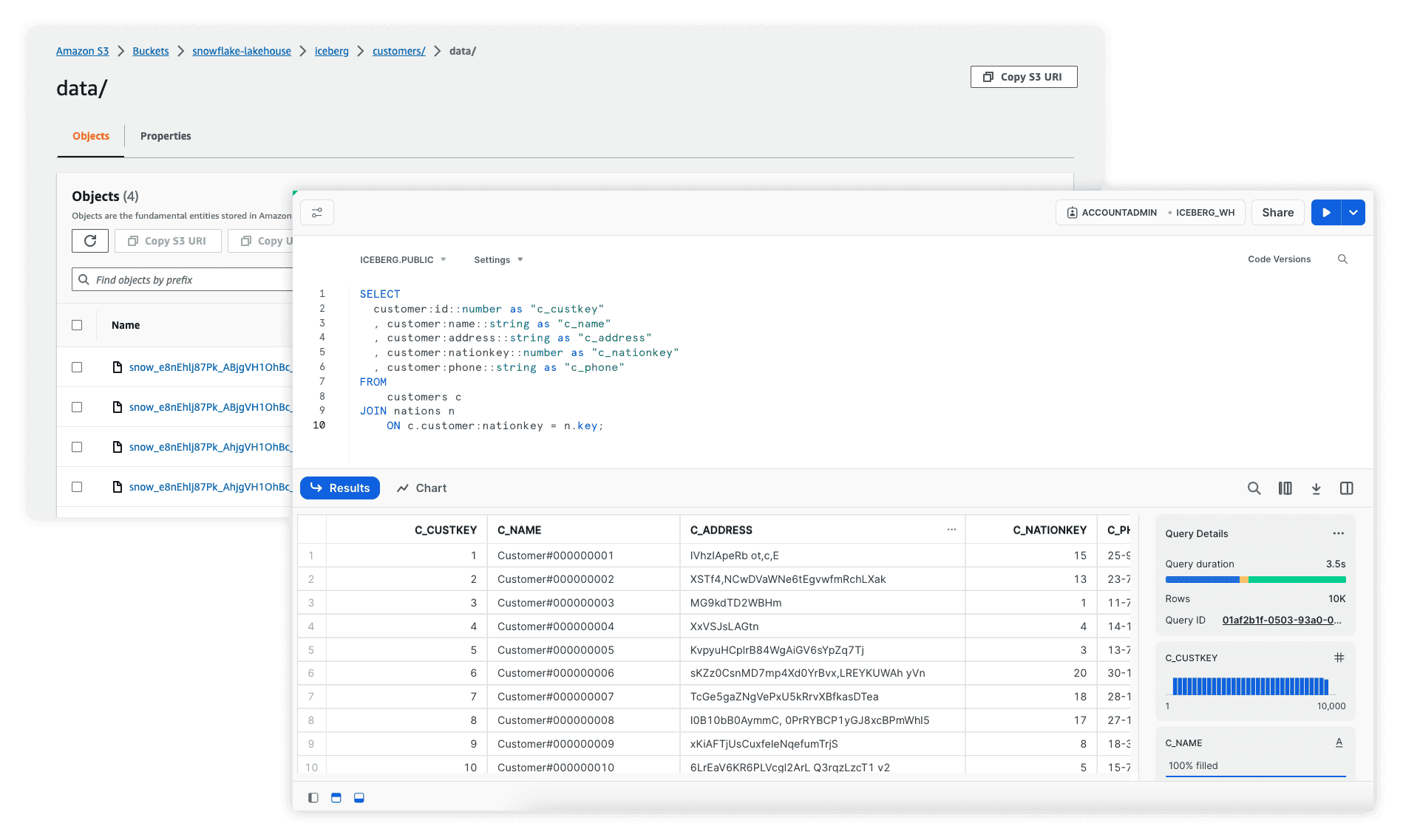 Structured and semi-structured data stored within a single repository