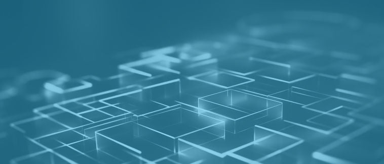 Squares on a blue background