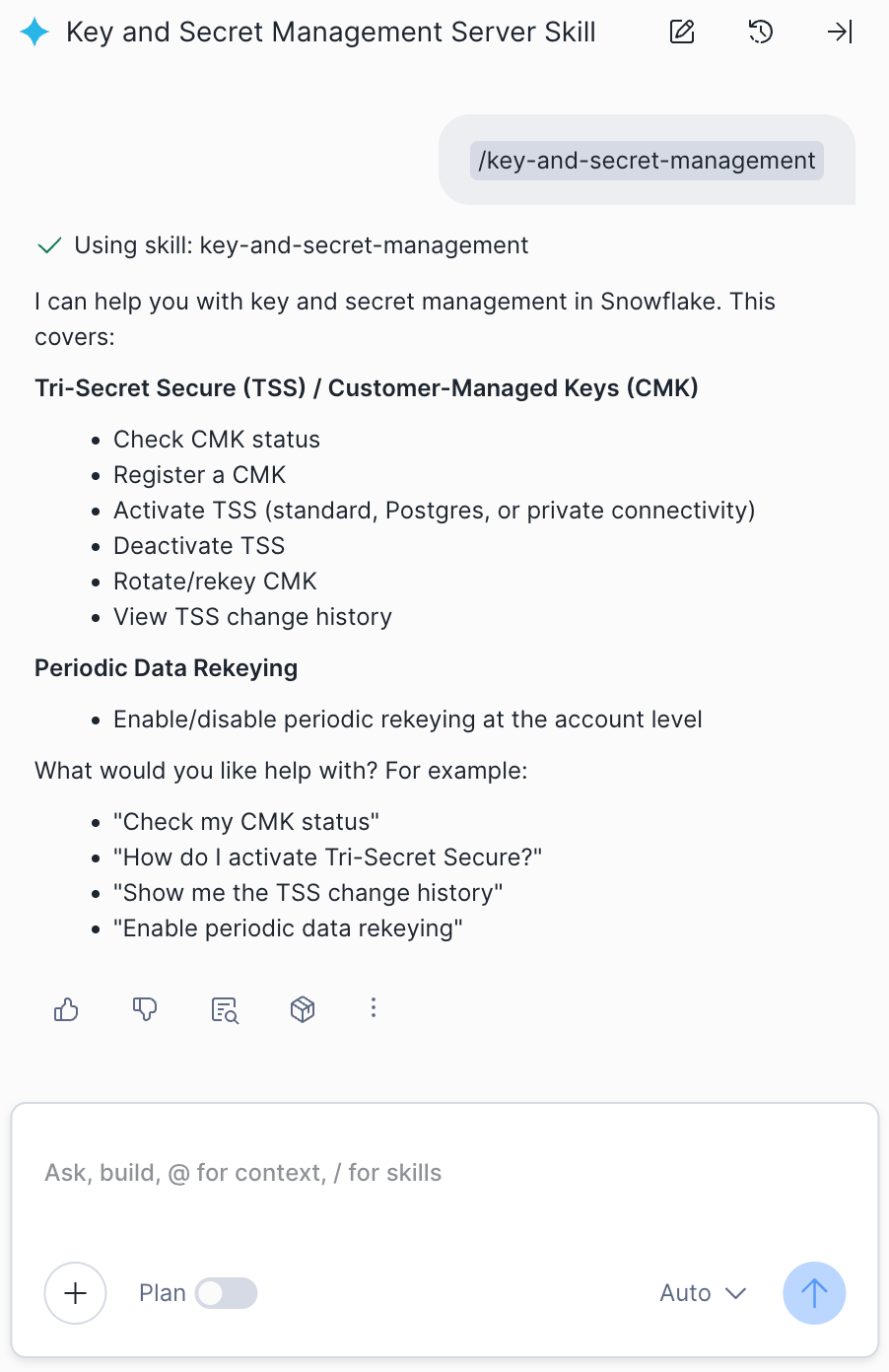 Figure 3: Key and secret management skill. 