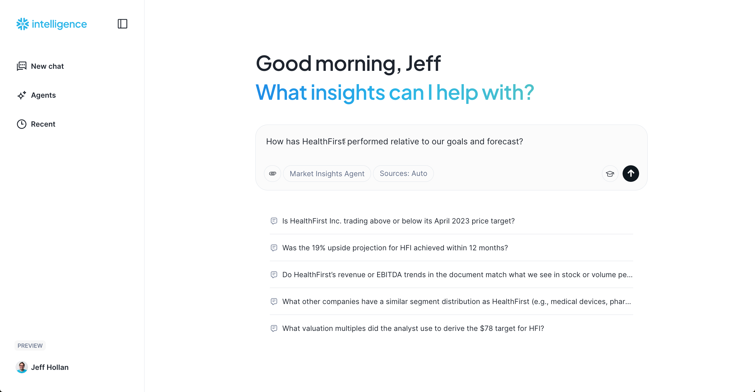 Snowflake Intelligence allows users to talk to data internal to an enterprise as well as easily connect external, premium data sources. 